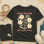Shine Through All Seasons - December – Narcissus (Paperwhite) & Holly - Kids T-shirt