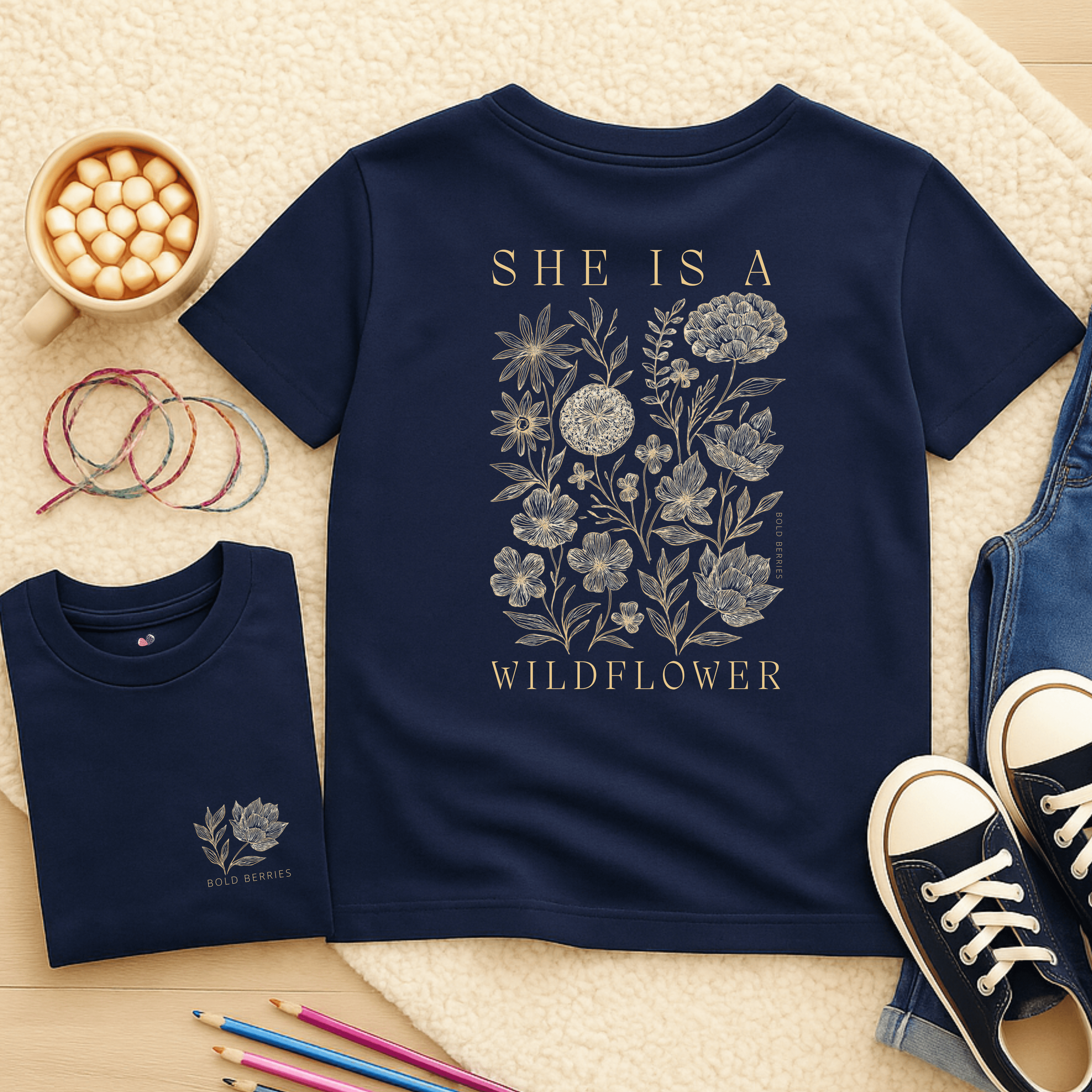 She Is a Wildflower - Kids T-shirt
