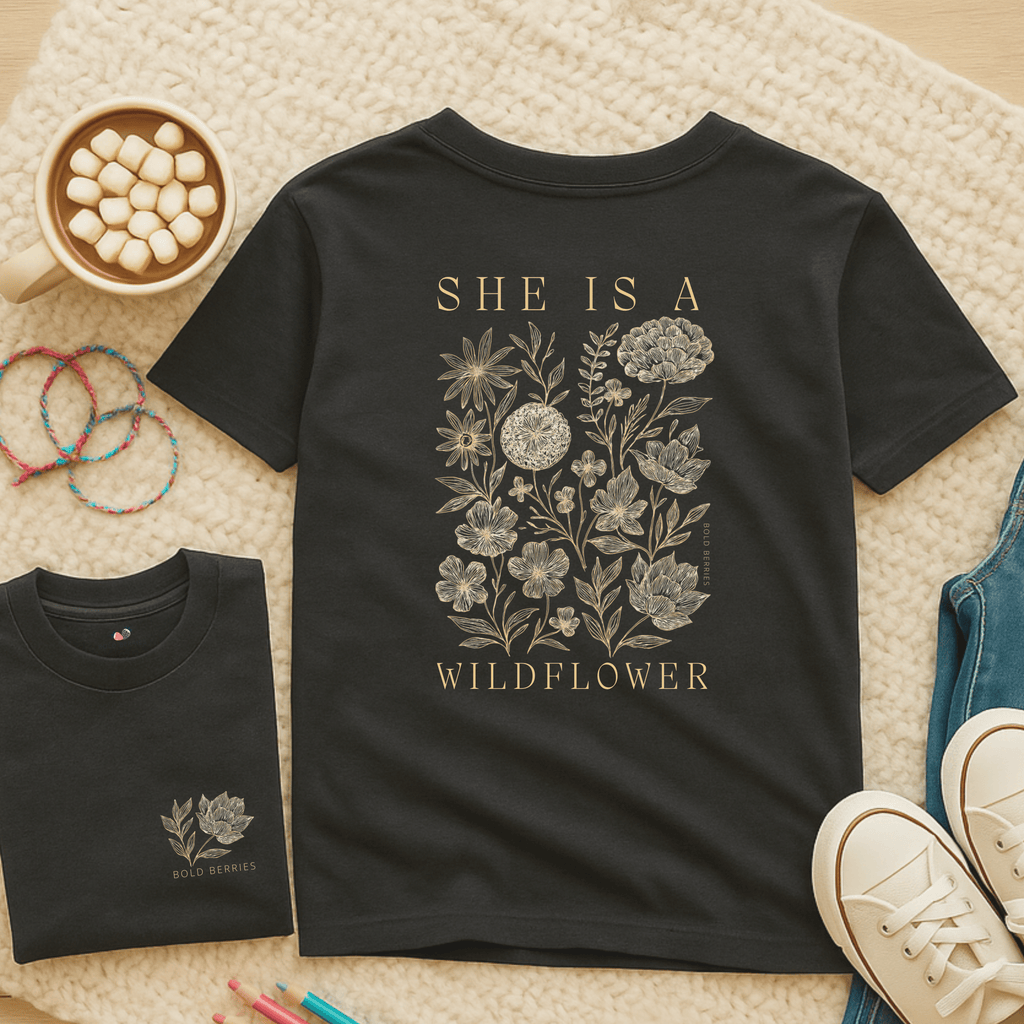 She Is a Wildflower - Kids T-shirt