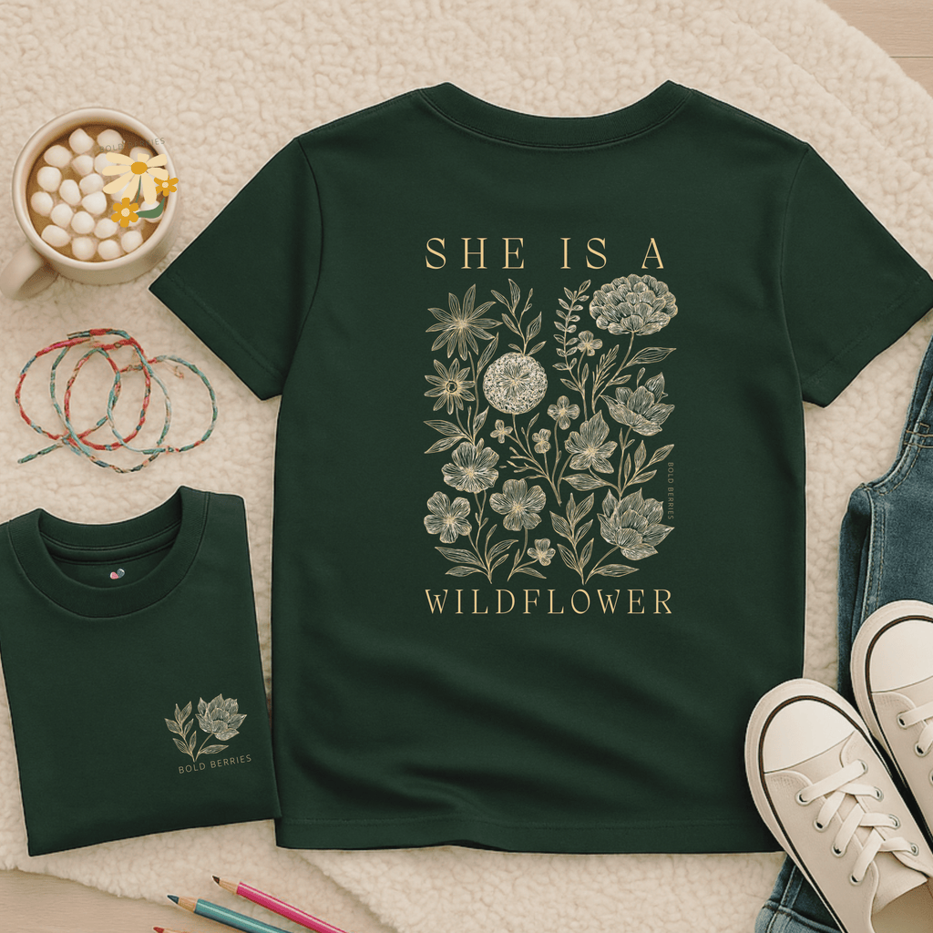 She Is a Wildflower - Kids T-shirt