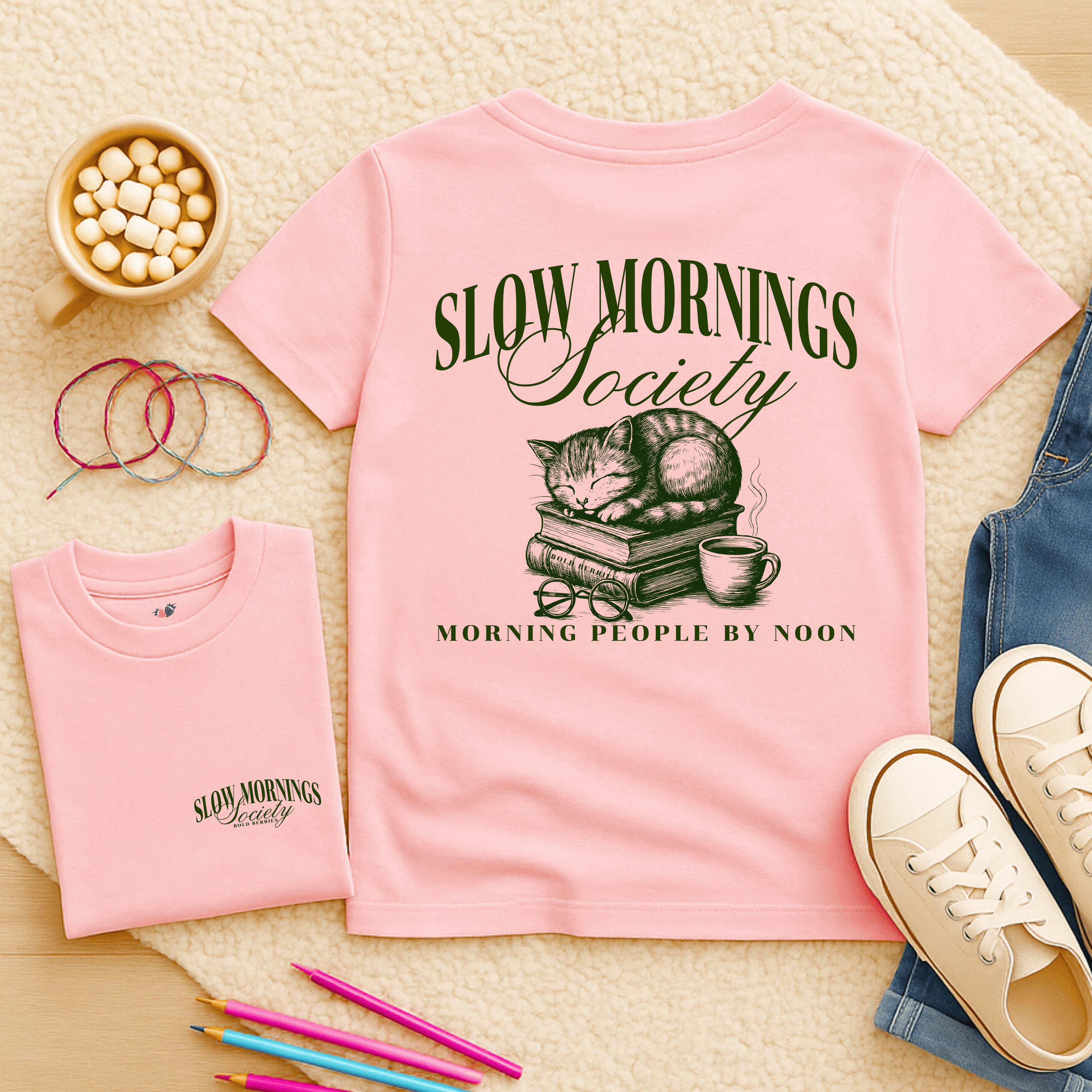 Slow Mornings Society - Kids T-shirt