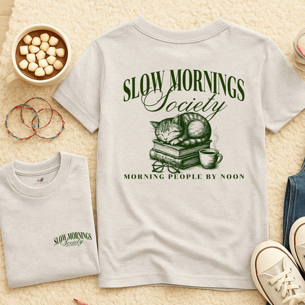 Slow Mornings Society - Kids T-shirt