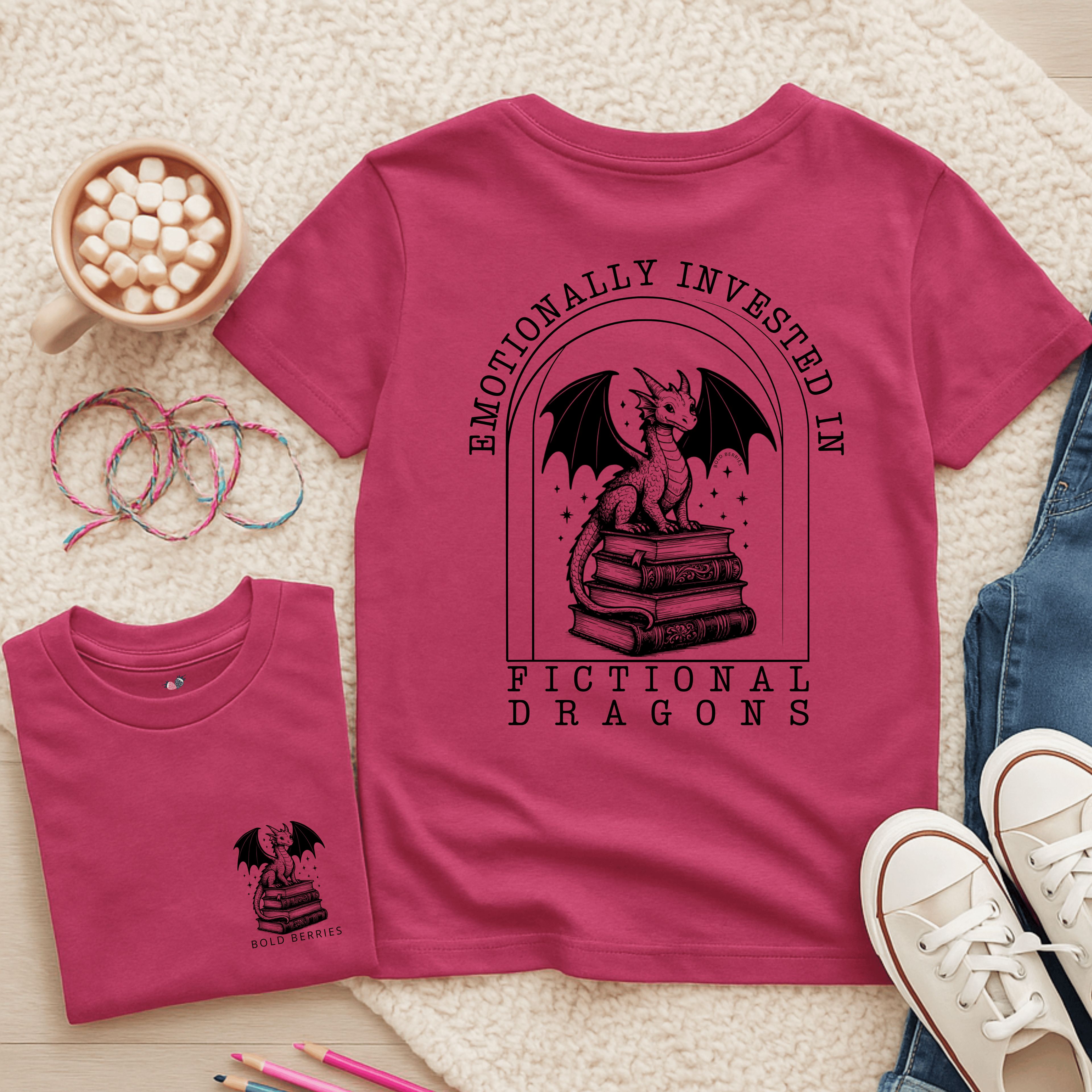 Emotionally Invested in Fictional Dragons - Kids T-shirt