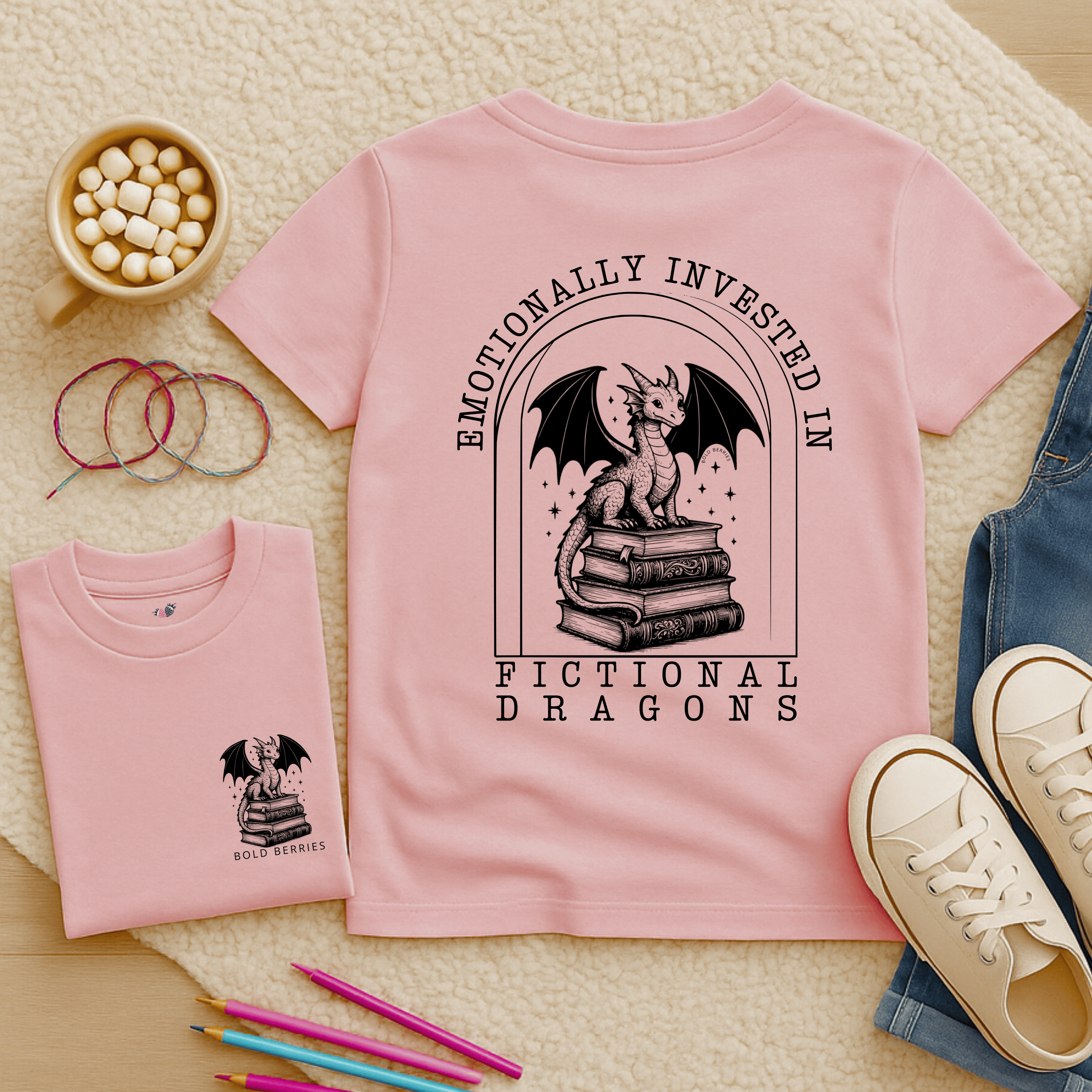 Emotionally Invested in Fictional Dragons - Kids T-shirt