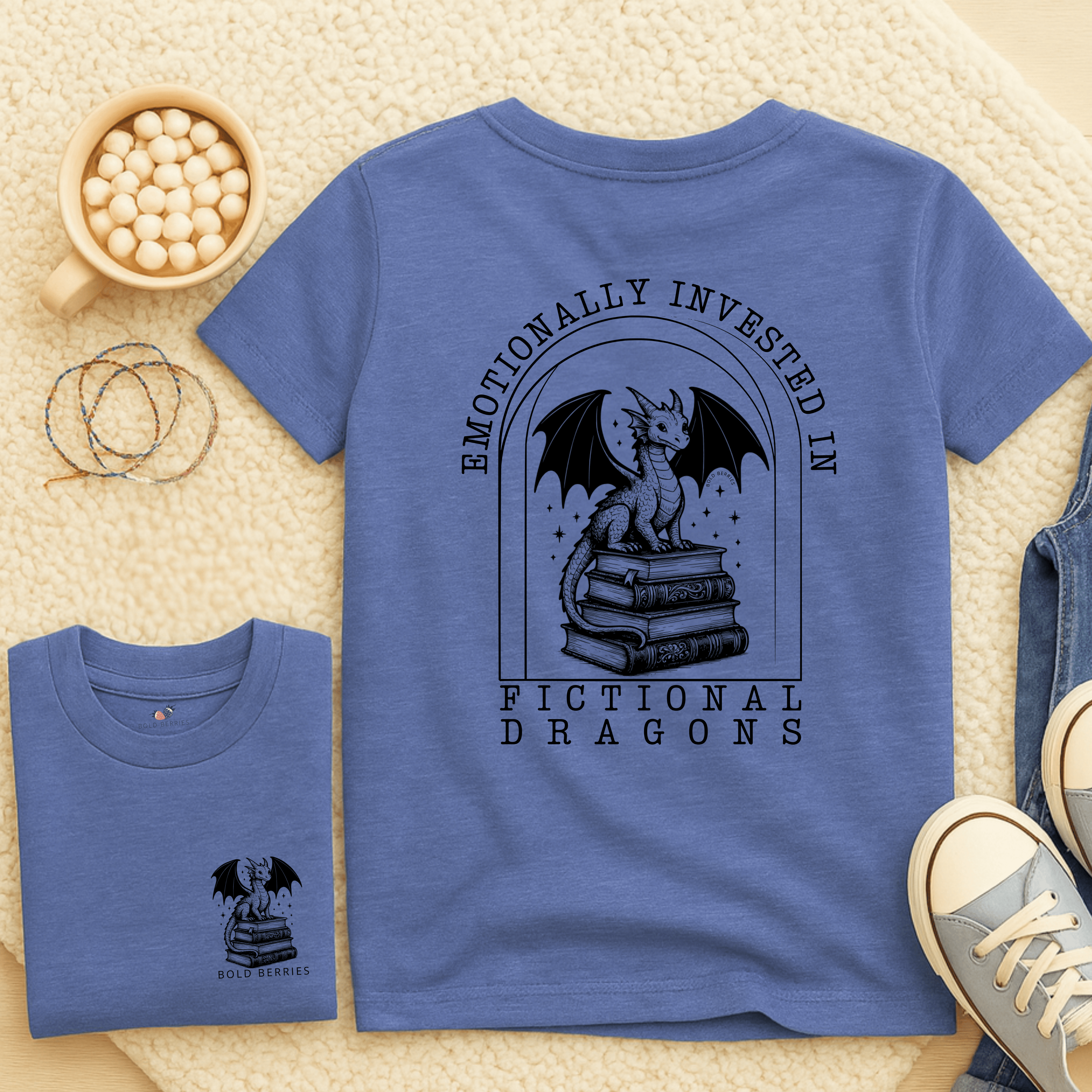 Emotionally Invested in Fictional Dragons - Kids T-shirt