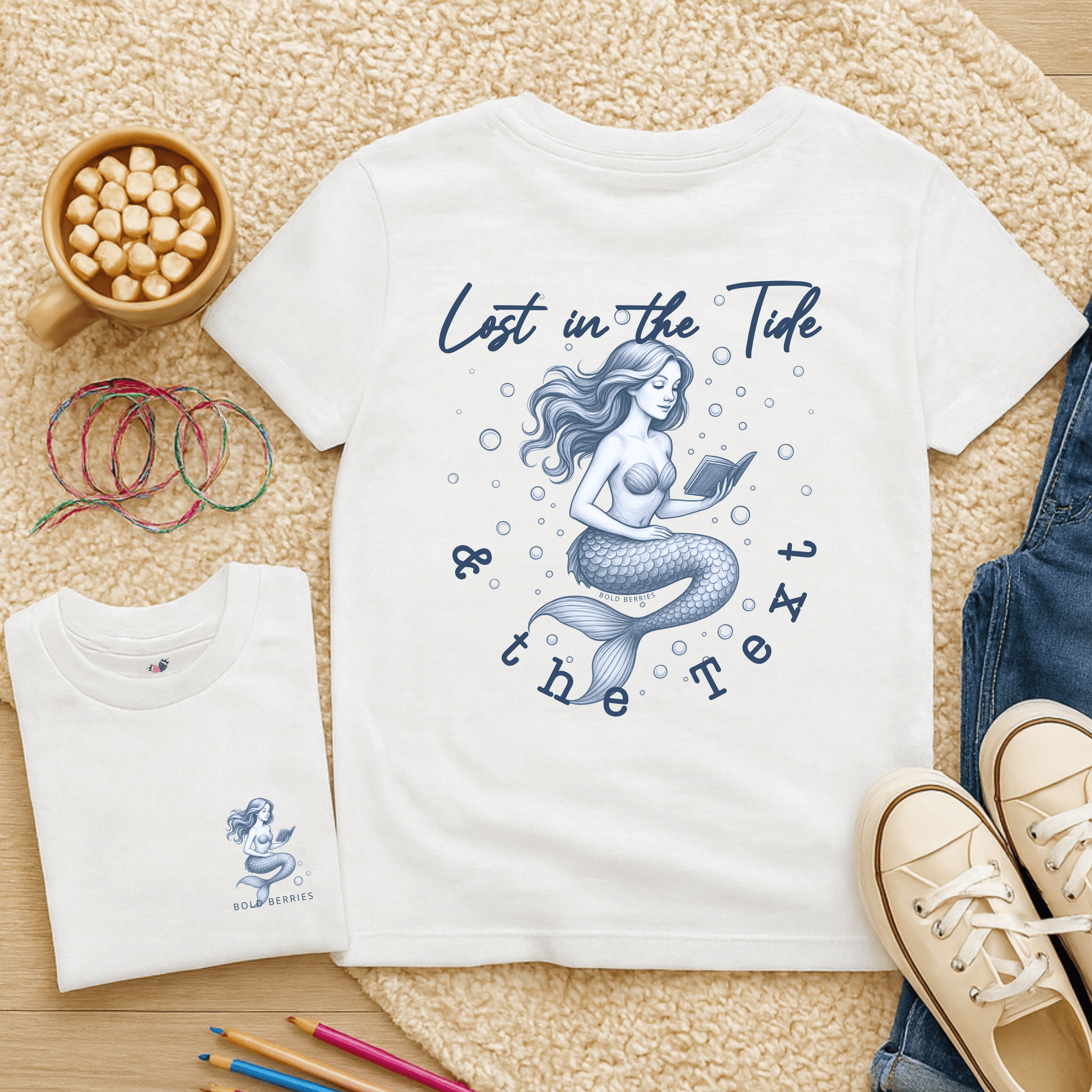 Lost in the Tide & the Text - Kids T-shirt