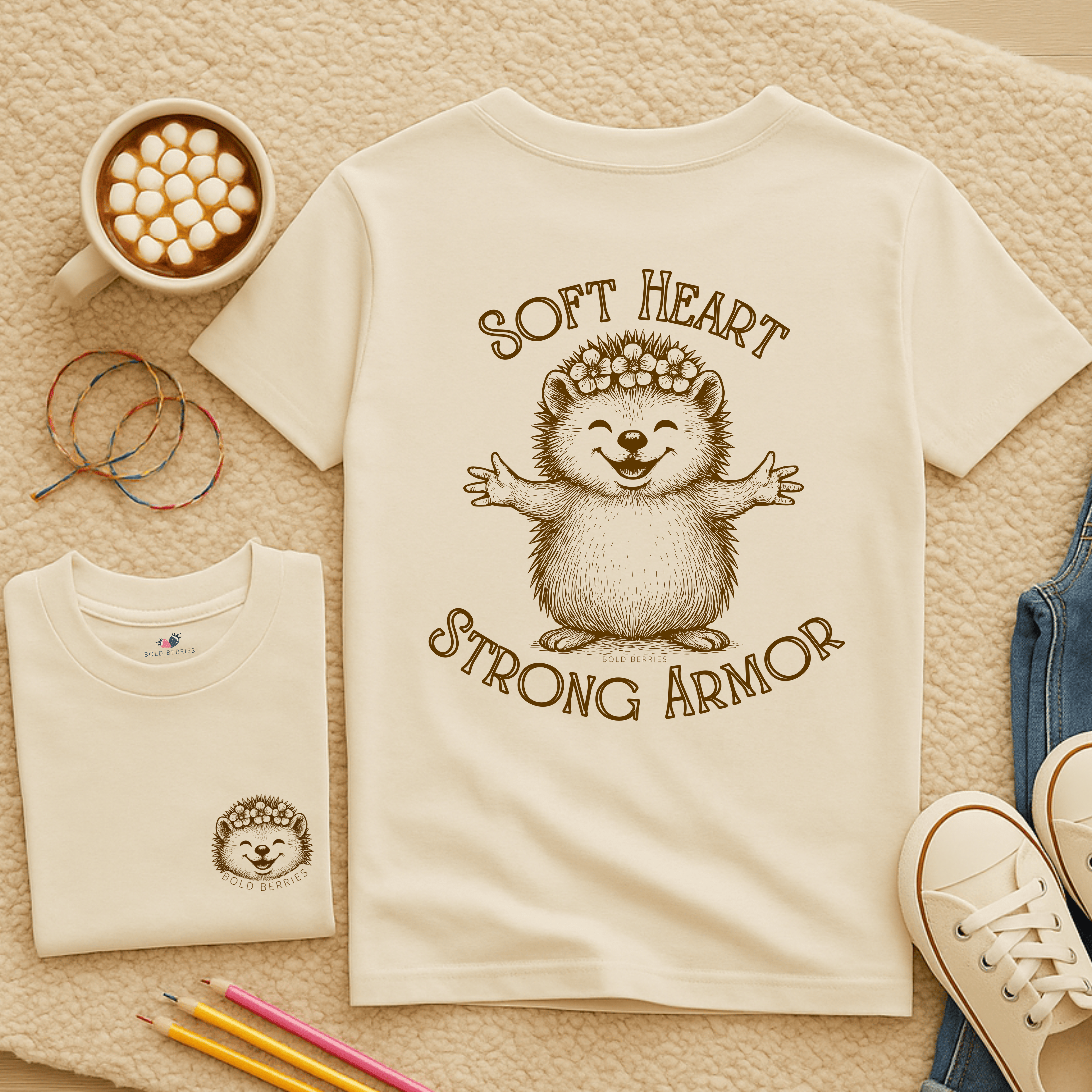 Soft Heart Strong Armor- Kids T-shirt