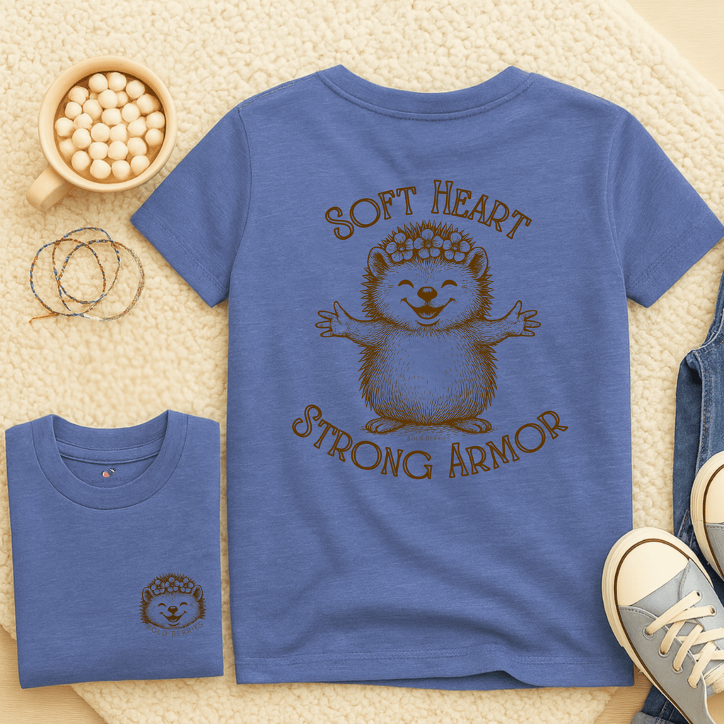 Soft Heart Strong Armor- Kids T-shirt
