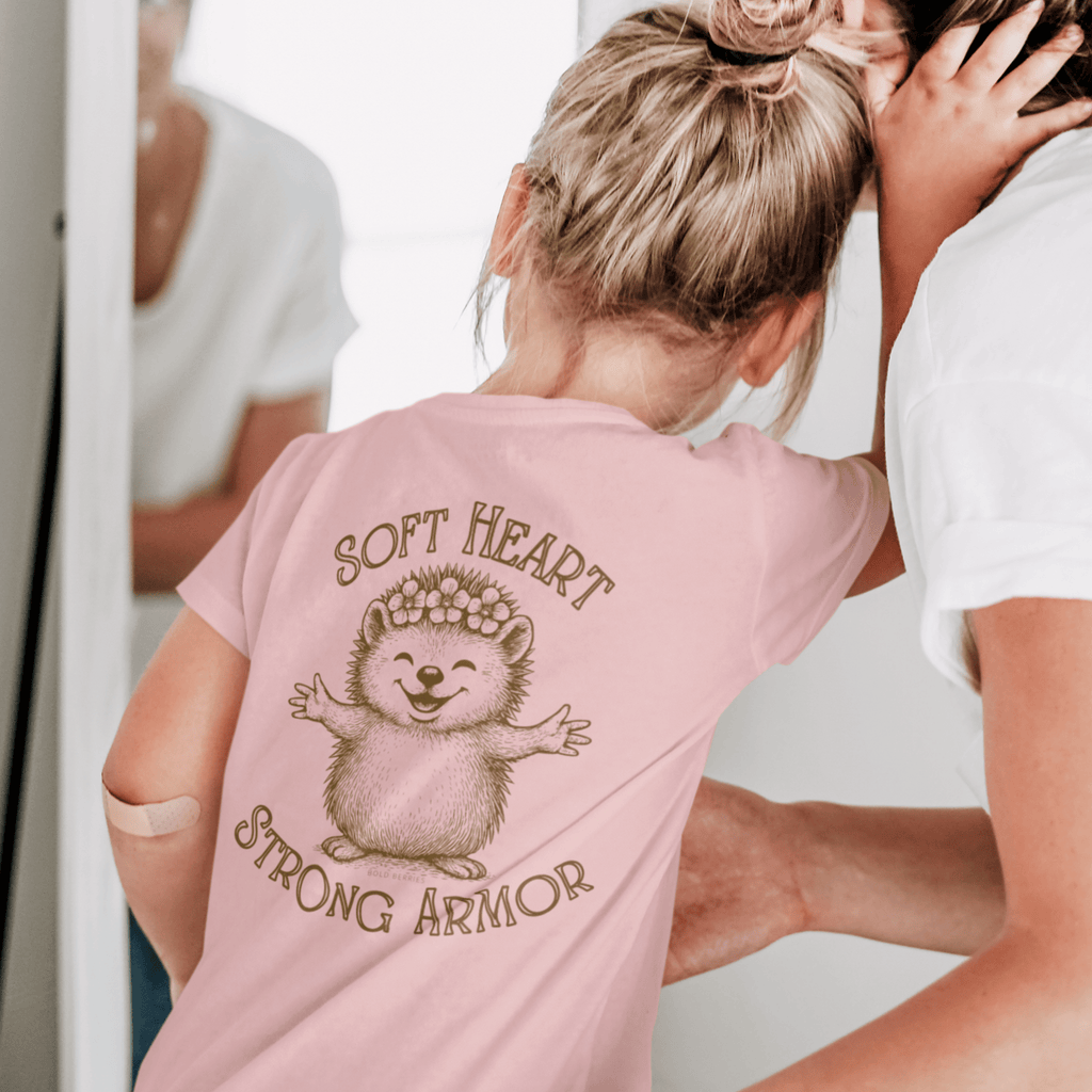 Soft Heart Strong Armor- Kids T-shirt