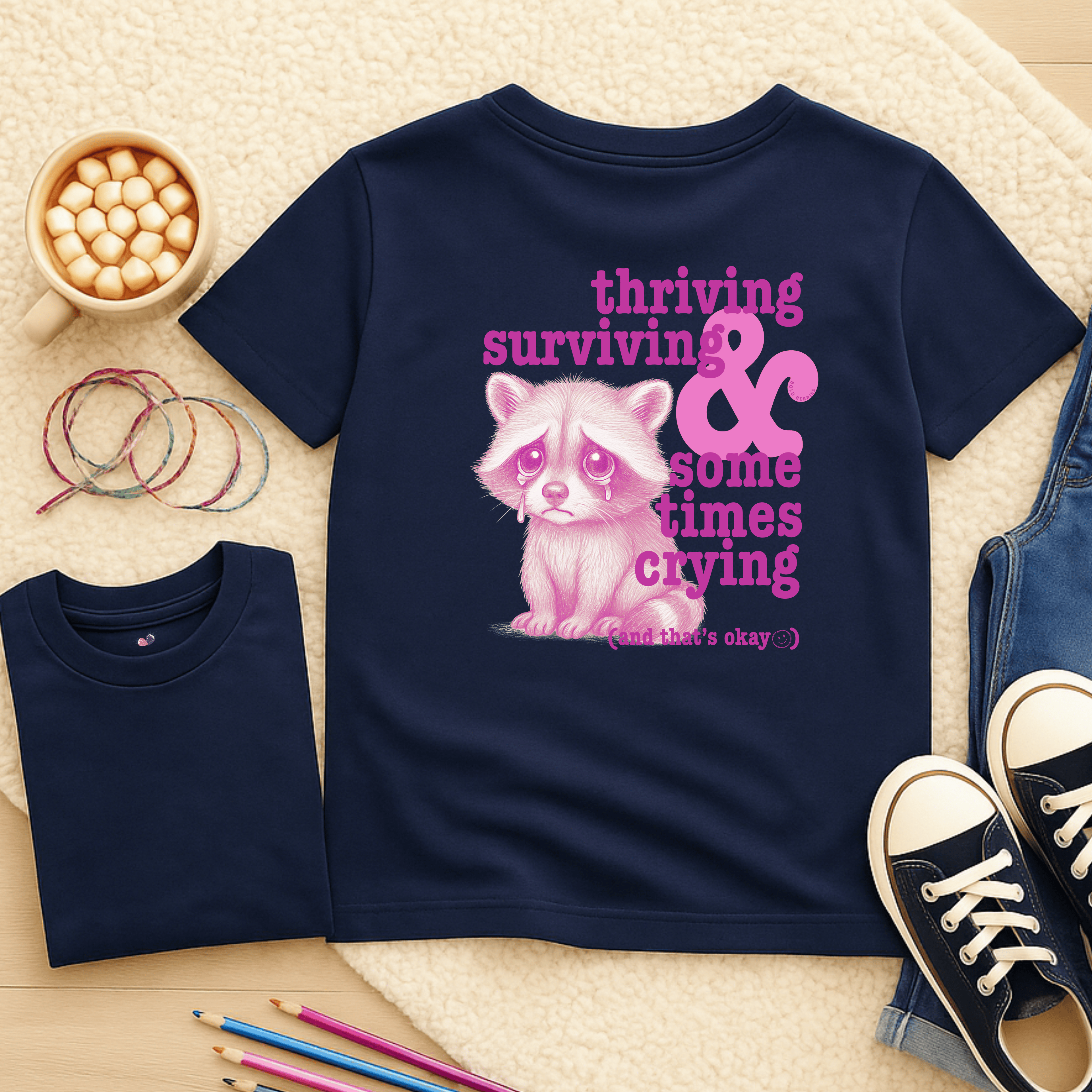 Thriving, Surviving & Sometimes Crying - Kids T-shirt