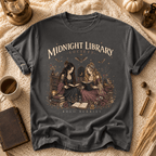 Midnight Library T-Shirt — "Midnight Library Society" Vintage Bookish Tee