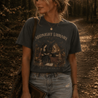 Midnight Library T-Shirt — "Midnight Library Society" Vintage Bookish Tee