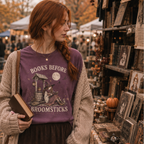 Books Before Broomsticks T-Shirt — Witchy Reading Graphic Tee