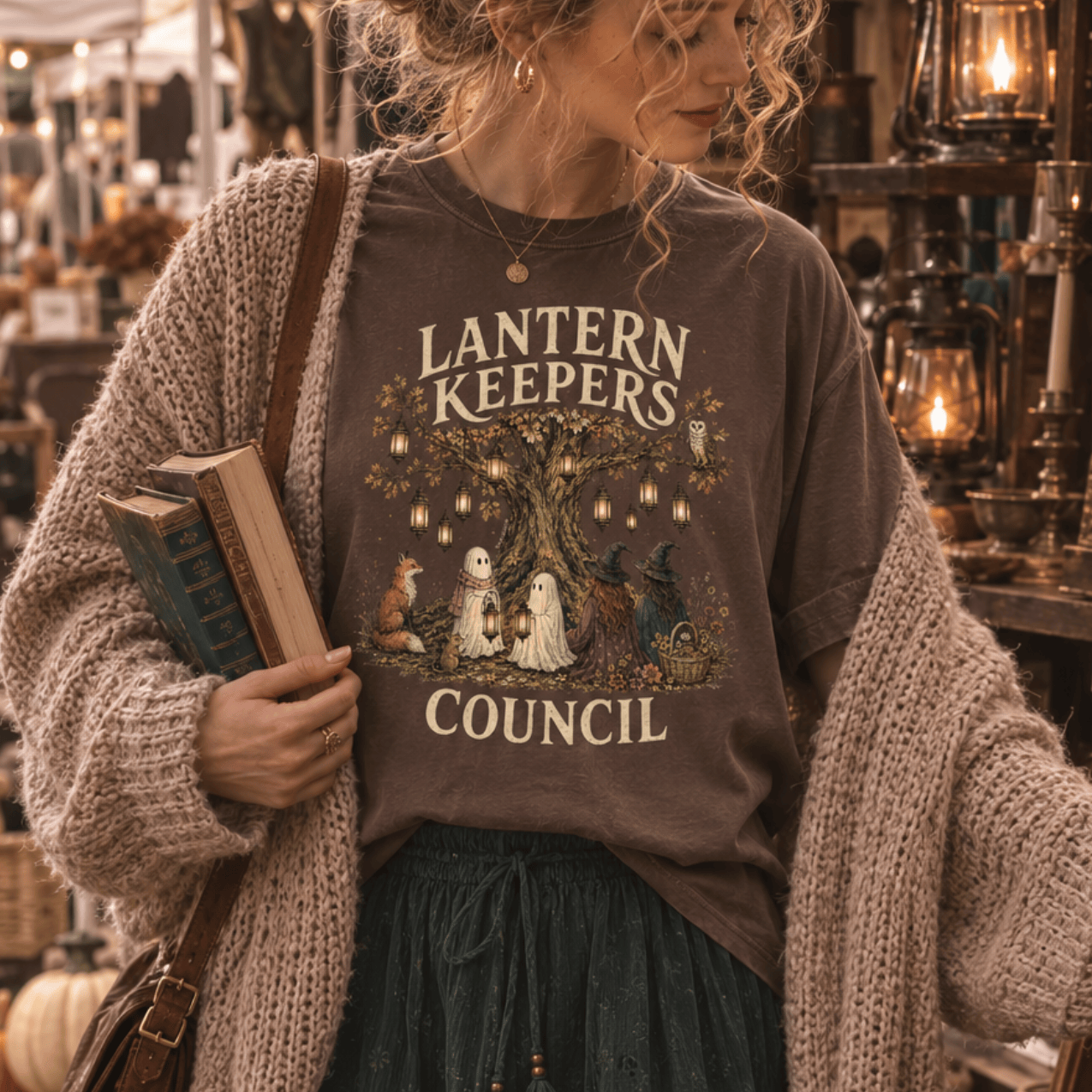 Lantern Keepers Council T-Shirt — Whimsical Halloween Woodland Animal Tee