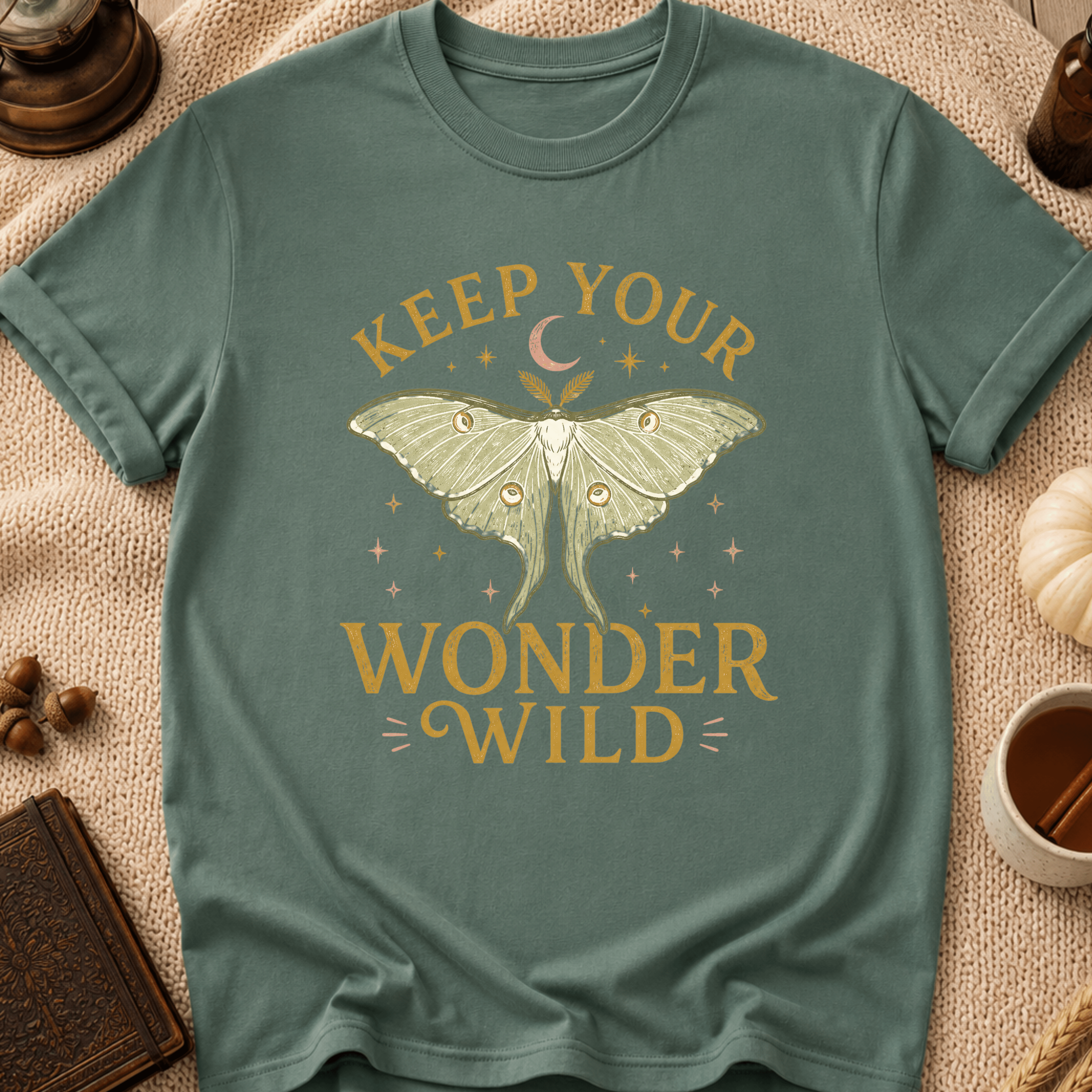 Keep Your Wonder Wild T-Shirt — Moth Moon Graphic Tee
