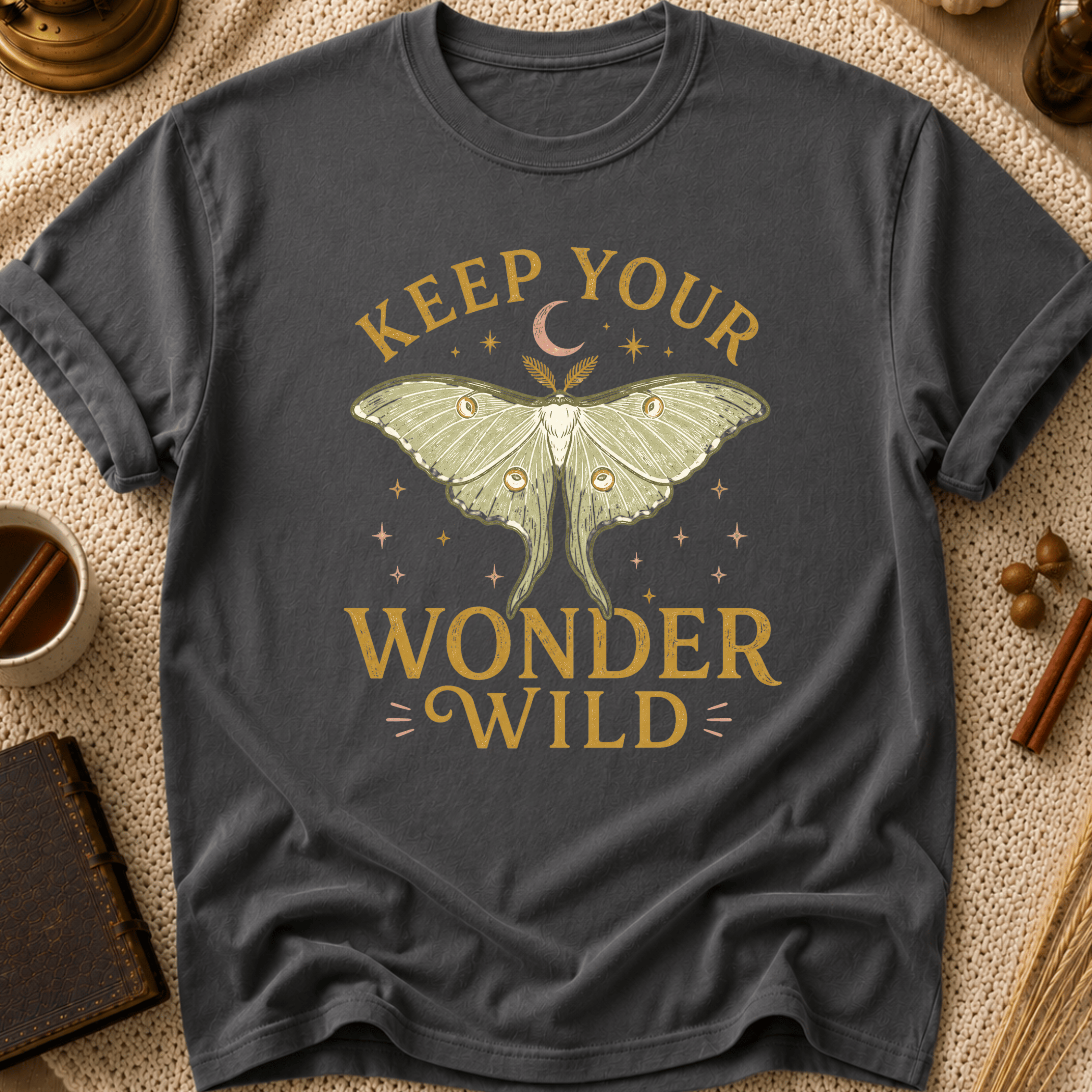 Keep Your Wonder Wild T-Shirt — Moth Moon Graphic Tee