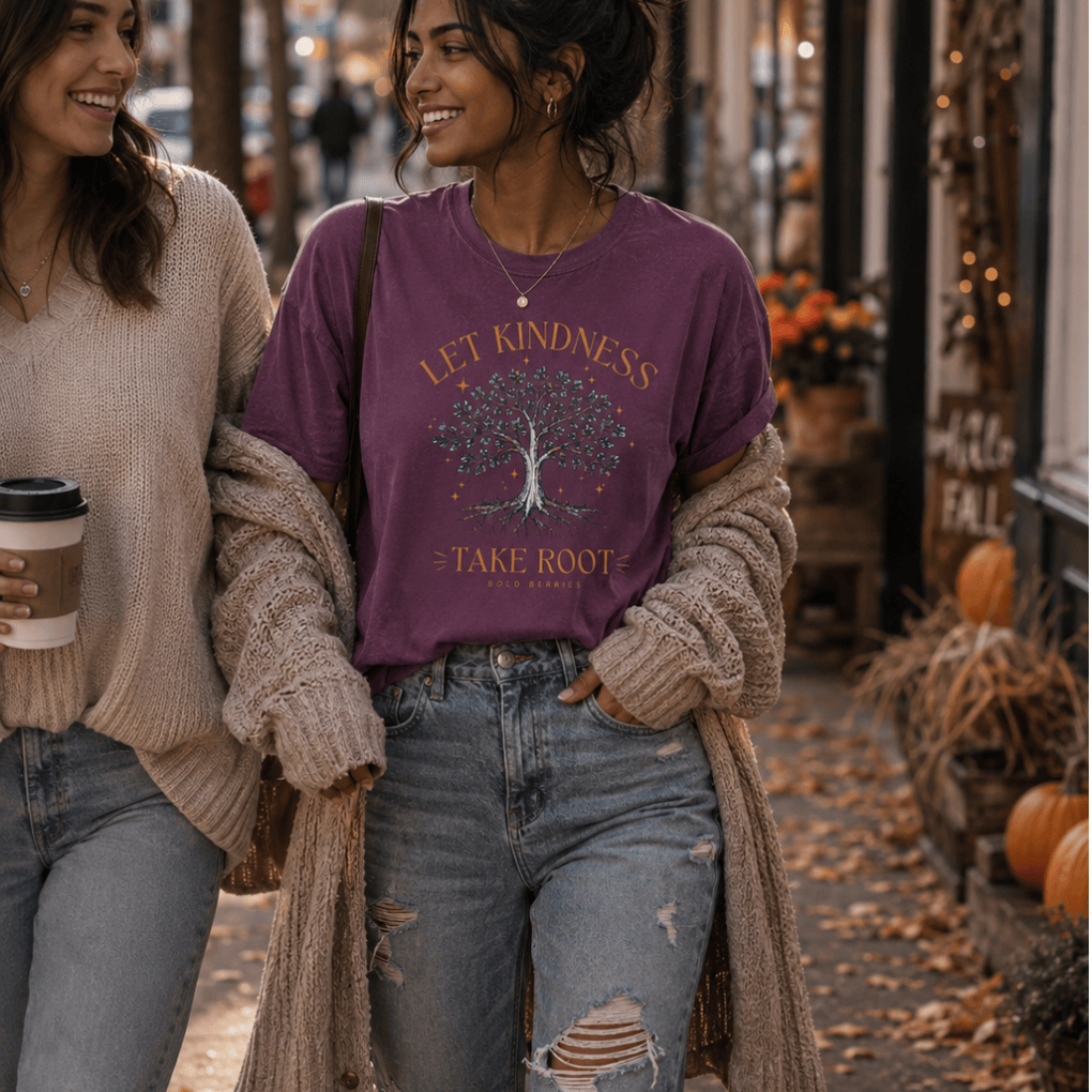 Let Kindness Take Root T-Shirt — Tree Graphic Inspirational Tee
