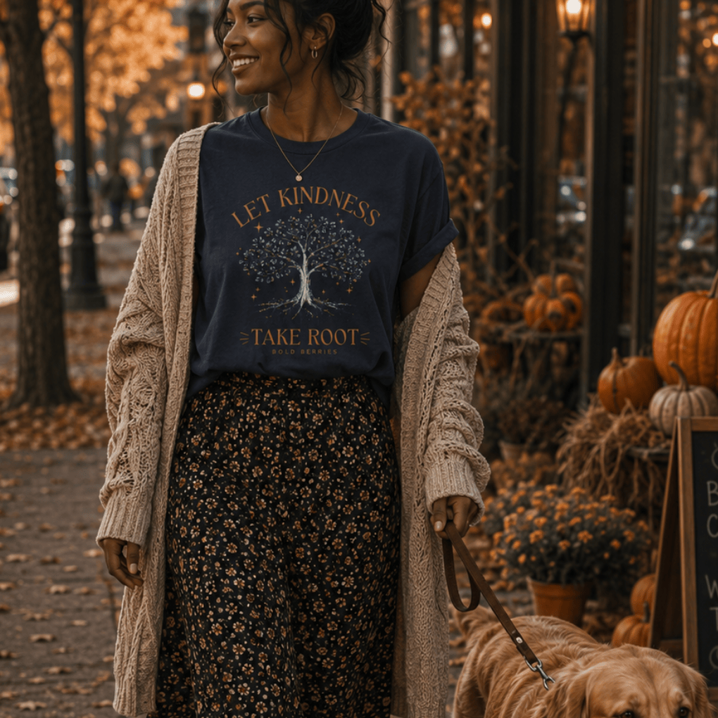Let Kindness Take Root T-Shirt — Tree Graphic Inspirational Tee
