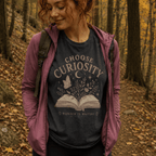 Choose Curiosity Book T-Shirt — Literary Graphic Tee for Readers & Dreamers