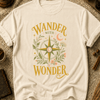 Wander with Wonder T-Shirt — Compass Floral Adventure Tee