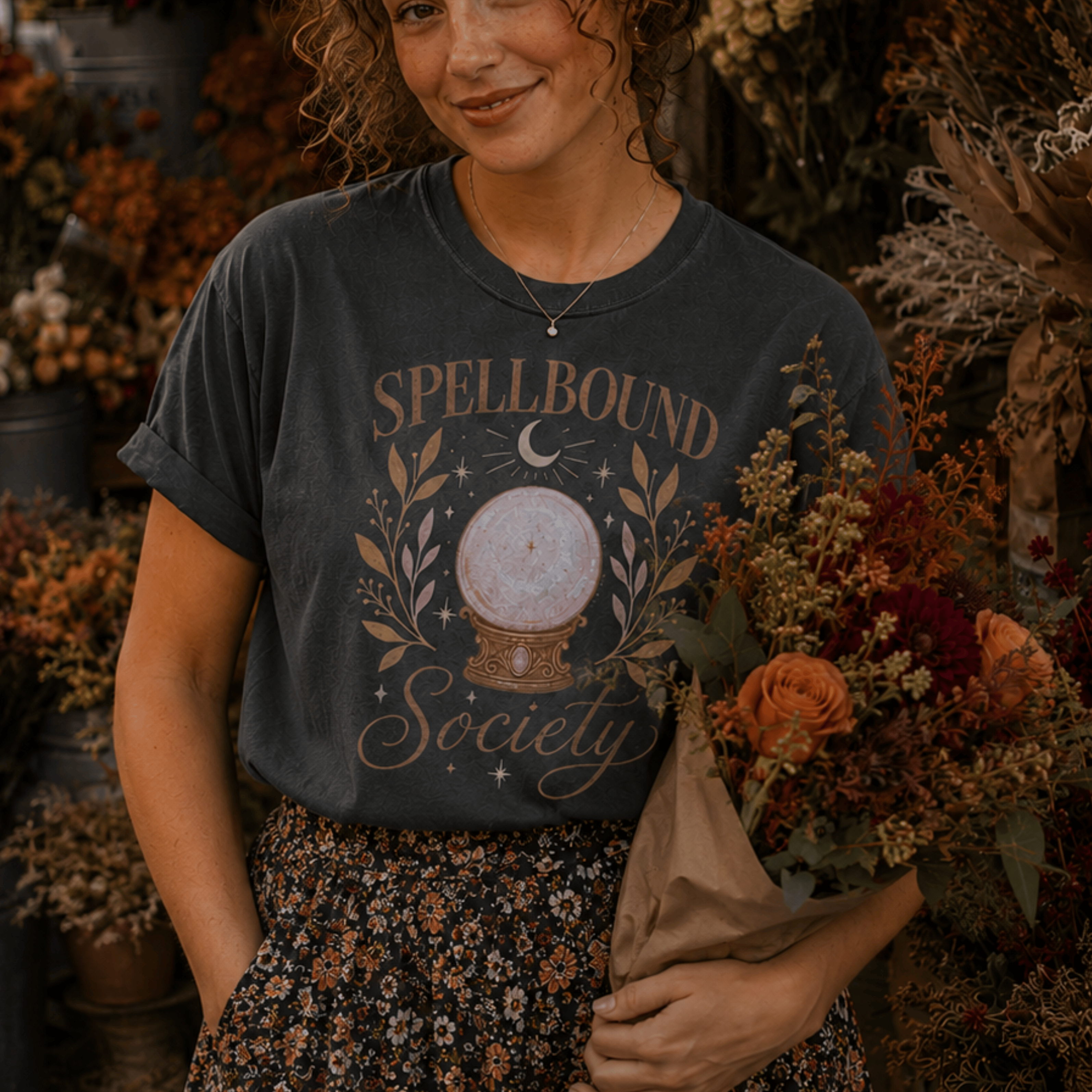 Spellbound Society T-Shirt — Crystal Ball Witchy Tee