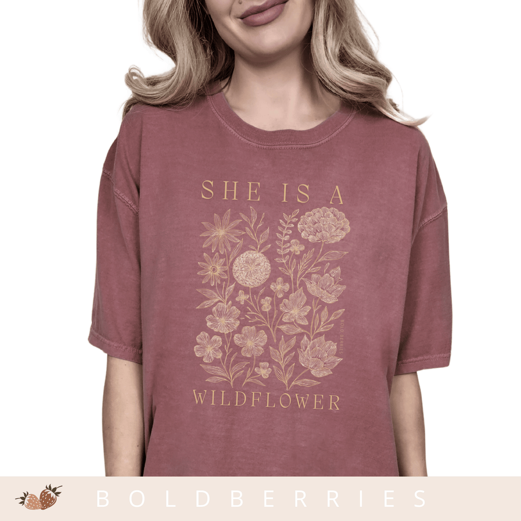 She Is a Wildflower - Adult T-Shirt