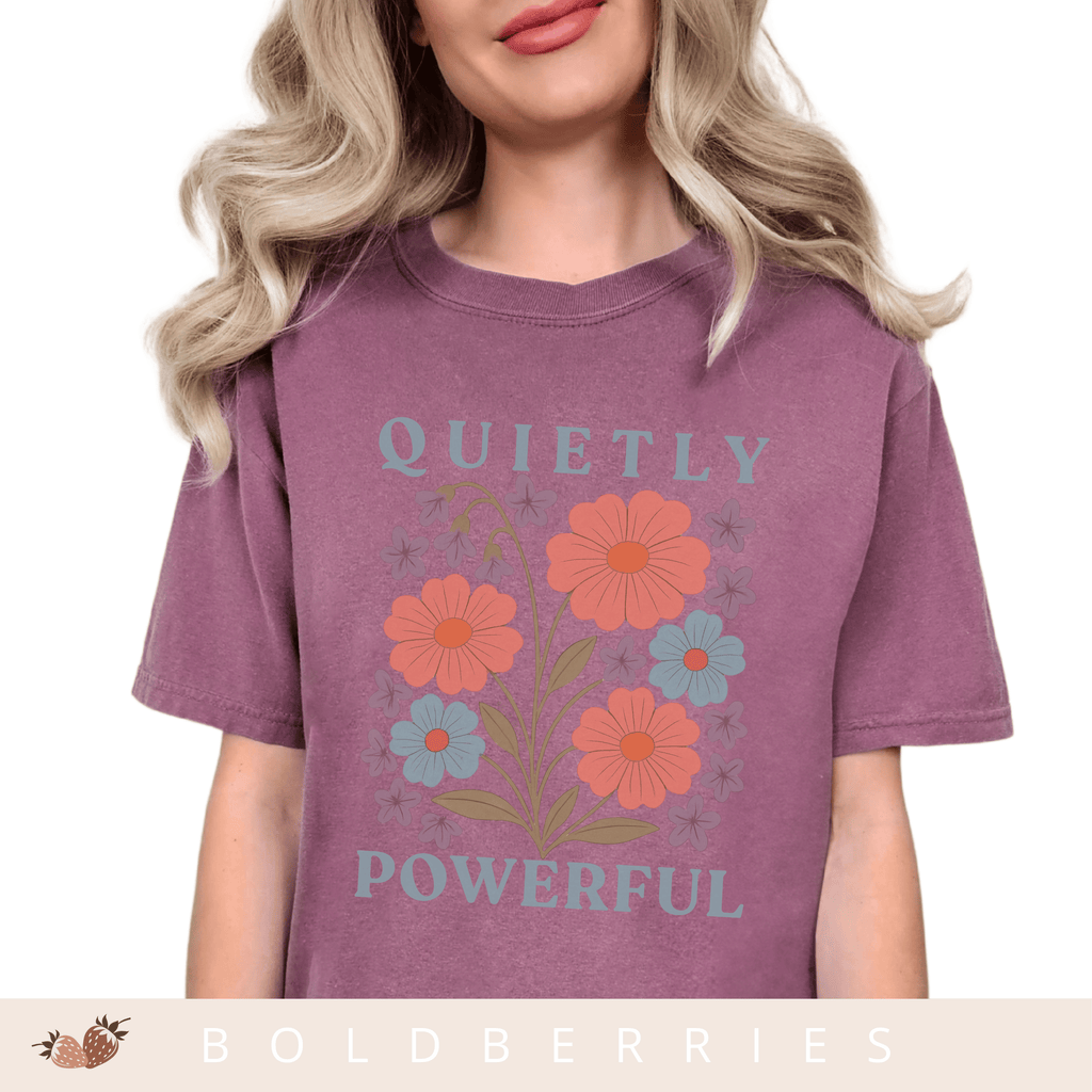 Quietly Powerful - February Birth Flower - Adult T-Shirt