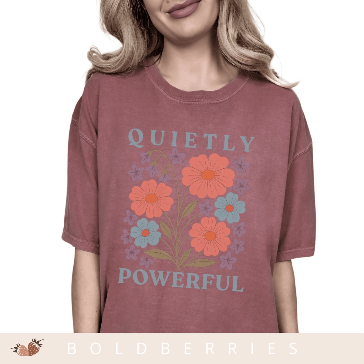 Quietly Powerful - February Birth Flower - Adult T-Shirt
