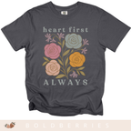 Heart First Always - June Birth Flower - Adult T-Shirt