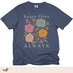 Heart First Always - June Birth Flower - Adult T-Shirt