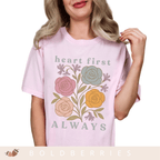 Heart First Always - June Birth Flower - Adult T-Shirt