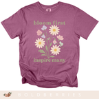 Bloom First Inspire Many - April Birth Flowers - Adult T-Shirt