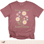 Bloom First Inspire Many - April Birth Flowers - Adult T-Shirt