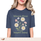 Bloom First Inspire Many - April Birth Flowers - Adult T-Shirt