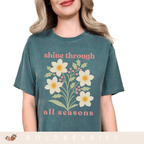 Shine Through All Seasons - December Birth Flowers - Adult T-Shirt
