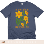New Day New Shine - March Birth Flowers - Adult T-Shirt