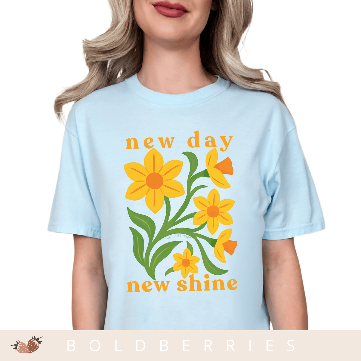 New Day New Shine - March Birth Flowers - Adult T-Shirt