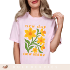 New Day New Shine - March Birth Flowers - Adult T-Shirt