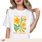 New Day New Shine - March Birth Flowers - Adult T-Shirt