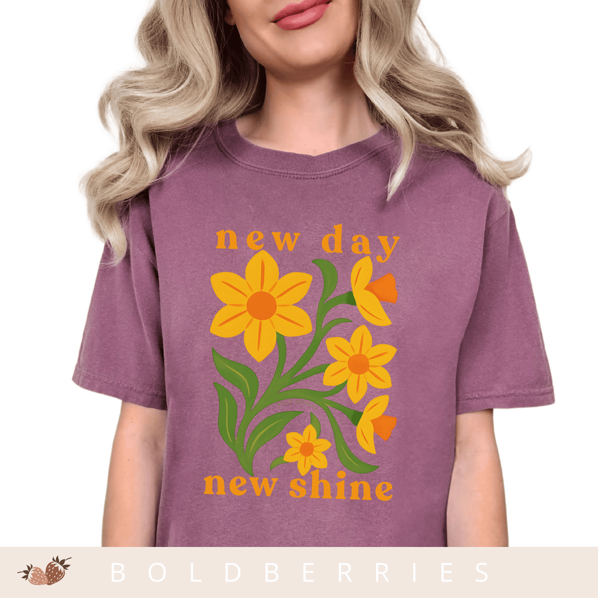 New Day New Shine - March Birth Flowers - Adult T-Shirt