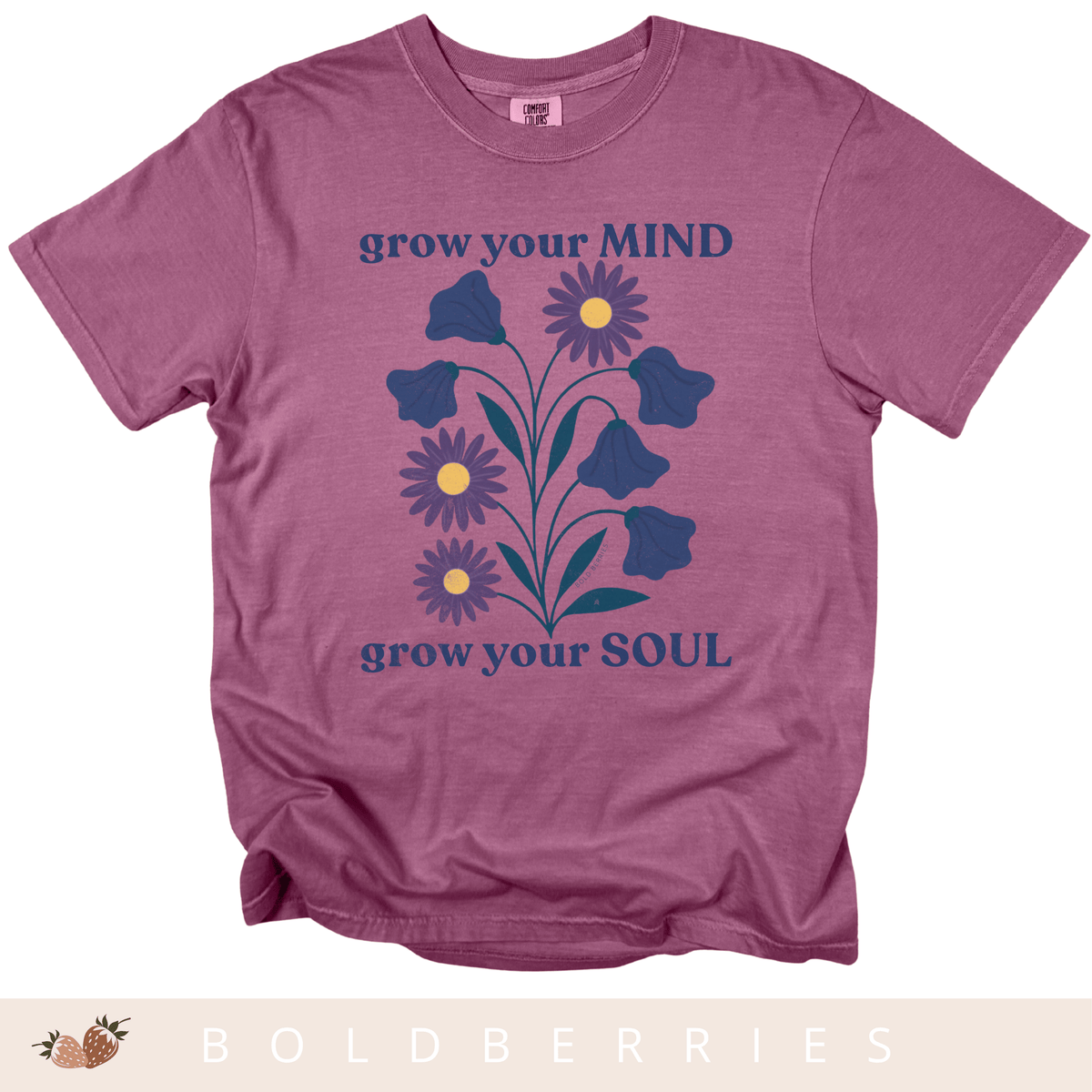 Grow Your Mind - September Birth Flowers - Adult T-Shirt