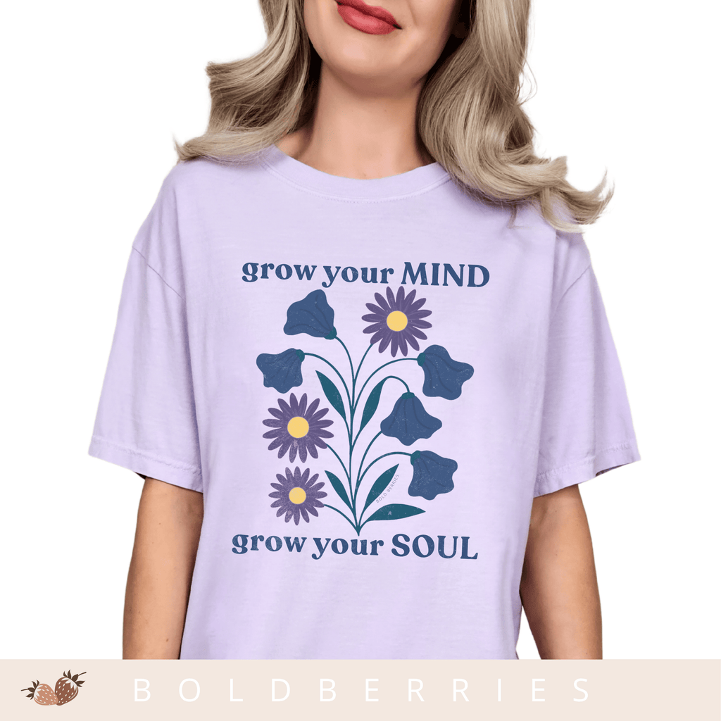 Grow Your Mind - September Birth Flowers - Adult T-Shirt