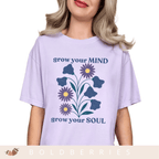 Grow Your Mind - September Birth Flowers - Adult T-Shirt
