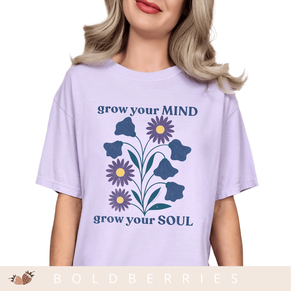 Grow Your Mind - September Birth Flowers - Adult T-Shirt