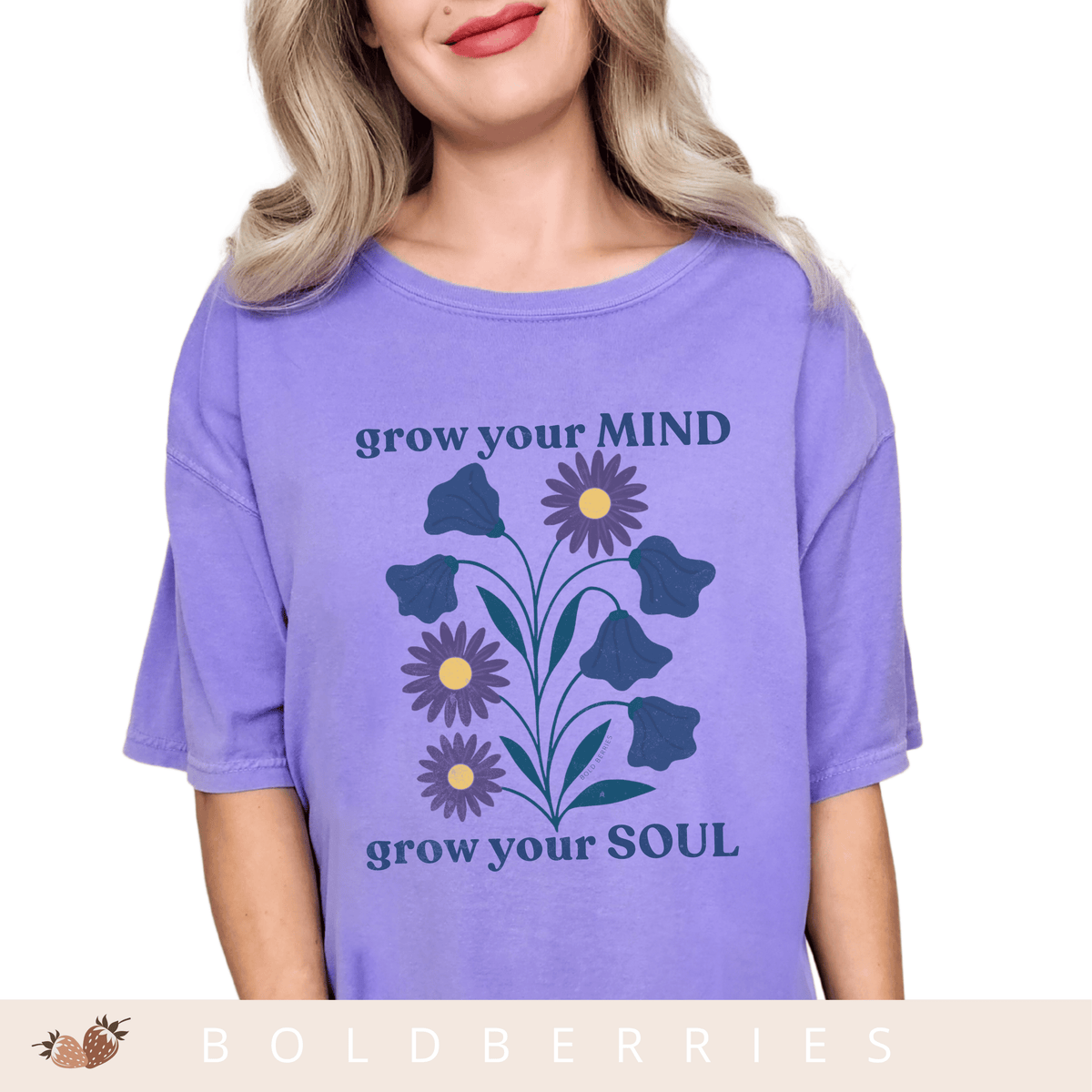 Grow Your Mind - September Birth Flowers - Adult T-Shirt
