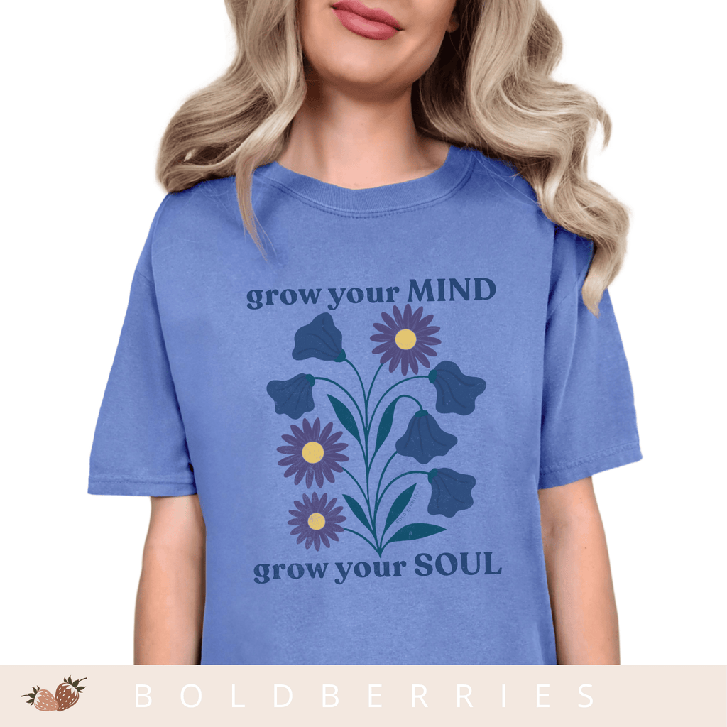 Grow Your Mind - September Birth Flowers - Adult T-Shirt