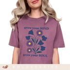 Grow Your Mind - September Birth Flowers - Adult T-Shirt