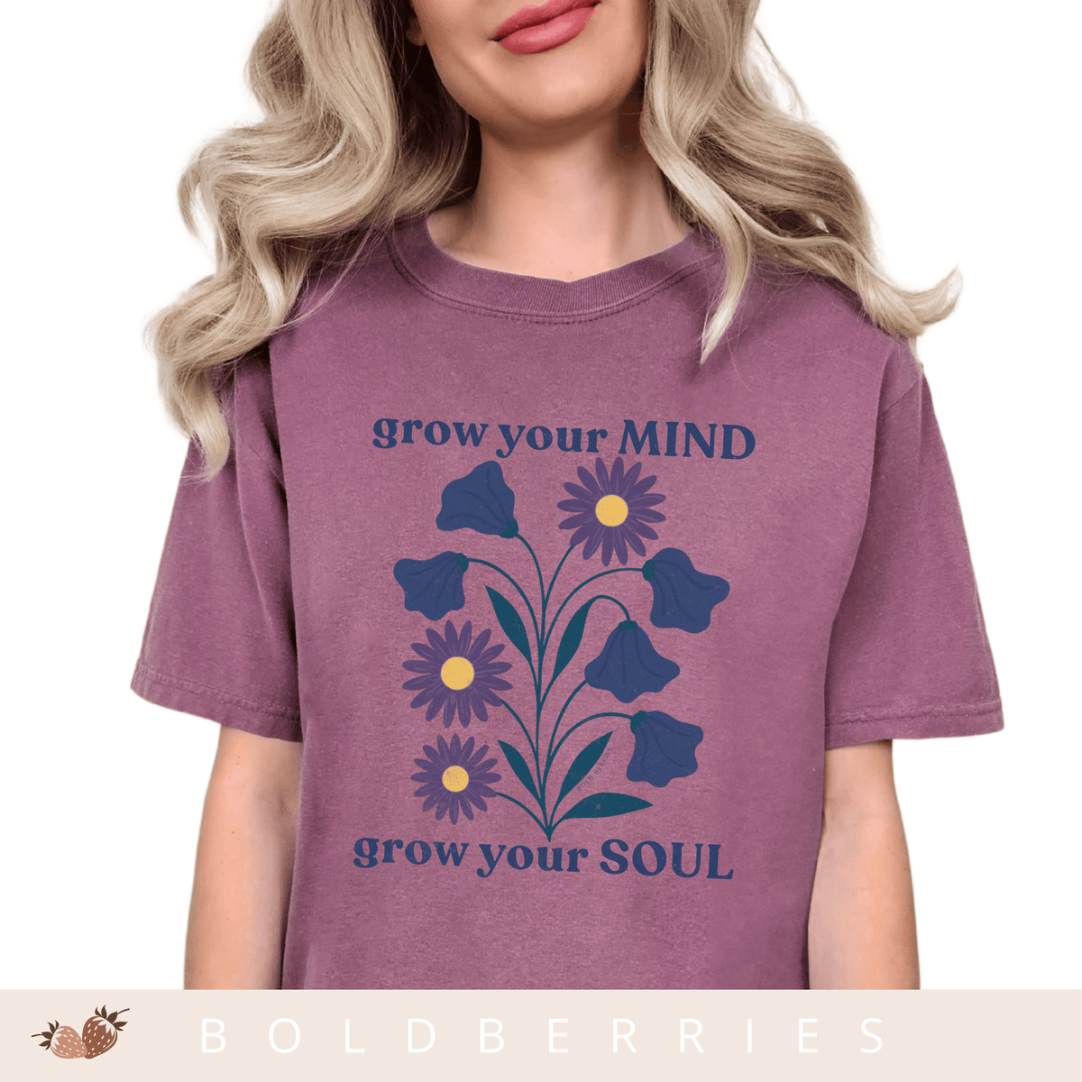 Grow Your Mind - September Birth Flowers - Adult T-Shirt