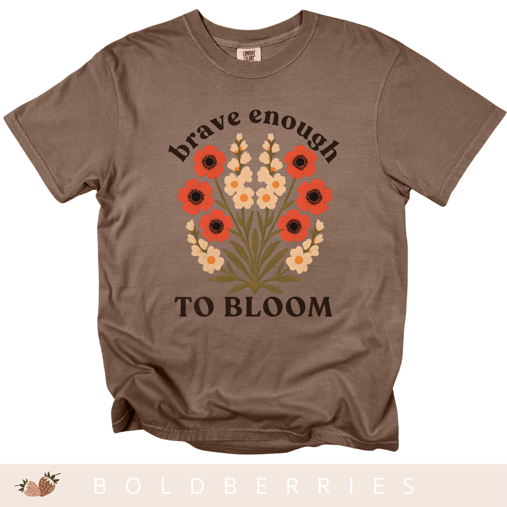 Brave Enough to Bloom - August – Gladiolus & Poppy - Adult T-Shirt
