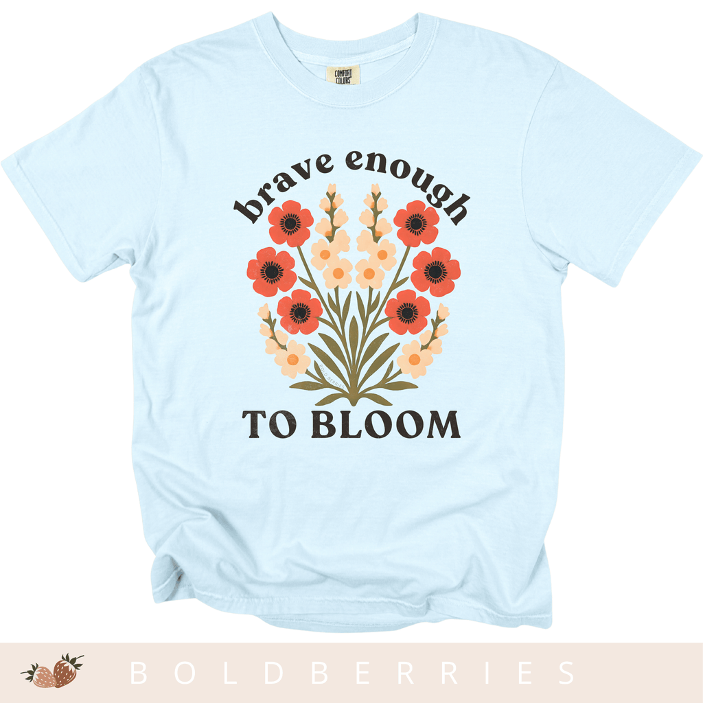 Brave Enough to Bloom - August – Gladiolus & Poppy - Adult T-Shirt